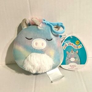 NWT Squishmallow Rodina Unicorn Sassy 3.5" Bag Clip Plush from Kellytoy